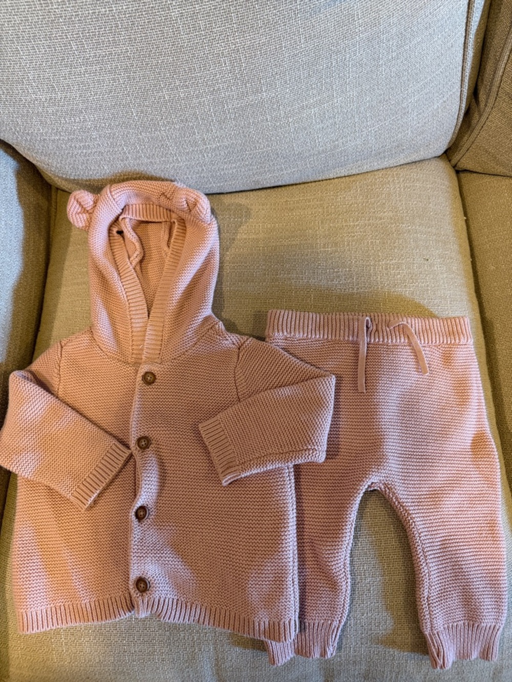 Carter's Knit Hoodie Set - Blush